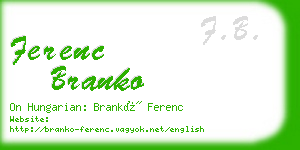ferenc branko business card